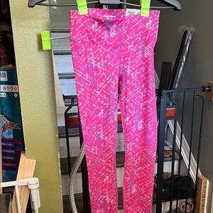 Girls' Pink Patterned Active Leggings